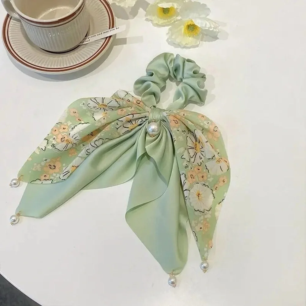 Green Floral Hair Tie